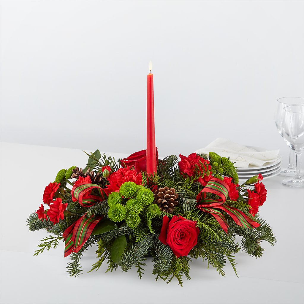 By the Candlelight Centerpiece – Olive Branch Flowers, Chittenango NY