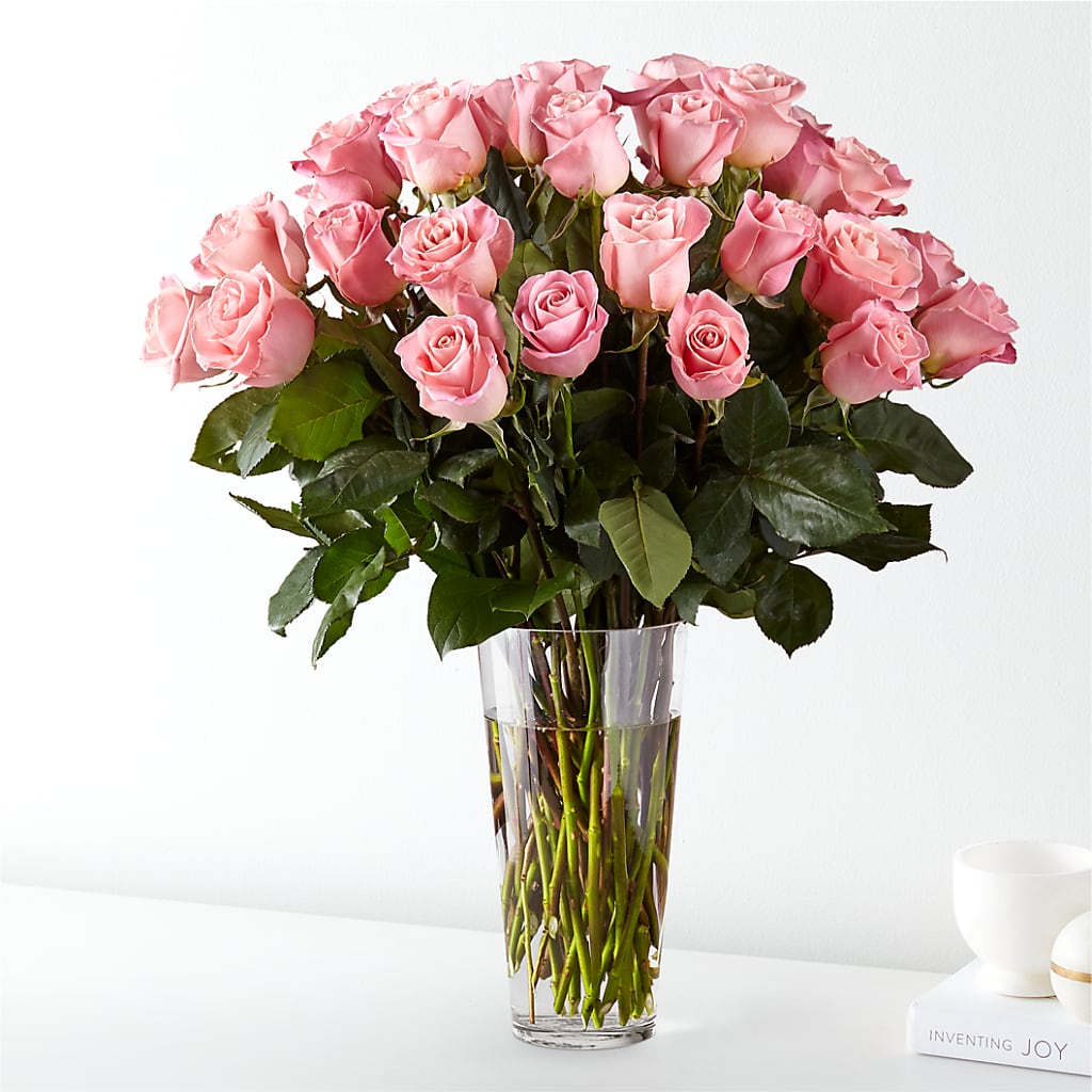 Long Stem Pink Rose Bouquet – Olive Branch Flowers, Chittenango NY