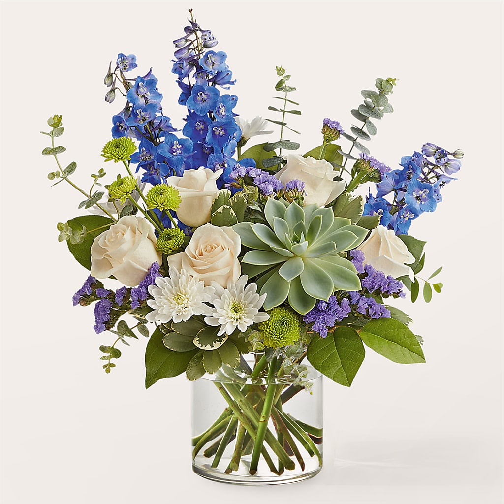 Cerulean Waves Bouquet – Olive Branch Flowers, Chittenango NY