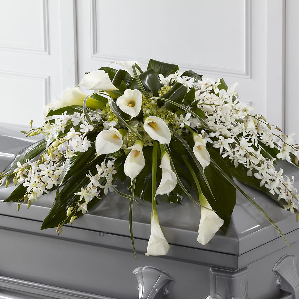 Angel Wings Casket Spray – Olive Branch Flowers, Chittenango NY