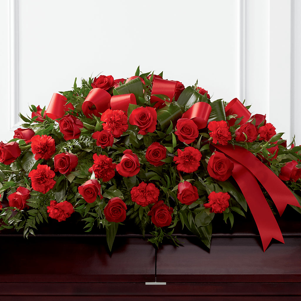 Tribute of Life Casket Spray – Olive Branch Flowers, Chittenango NY