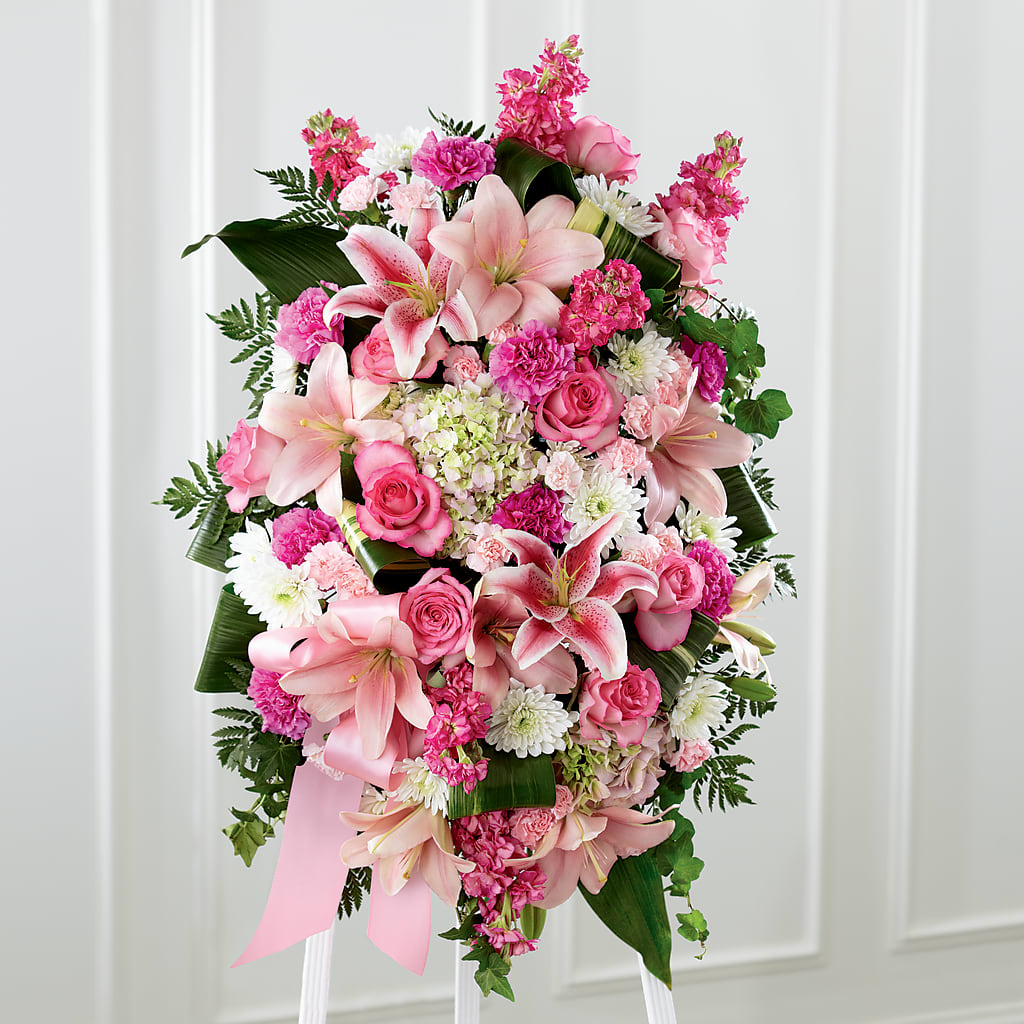 Comforting Standing Spray – Olive Branch Flowers, Chittenango NY