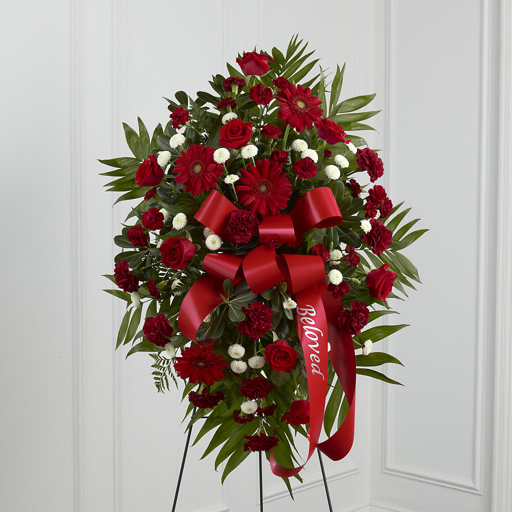 Treasured Memories Standing Spray – Olive Branch Flowers, Chittenango NY