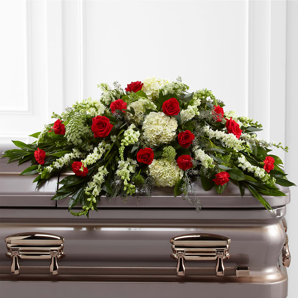 Sincerity Casket Spray – Olive Branch Flowers, Chittenango NY