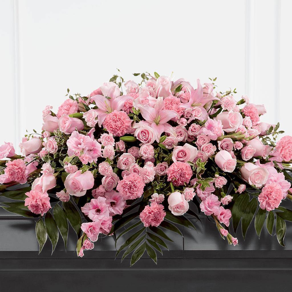 Garden of Comfort Casket Spray (Standard) – Olive Branch Flowers, Chittenango NY