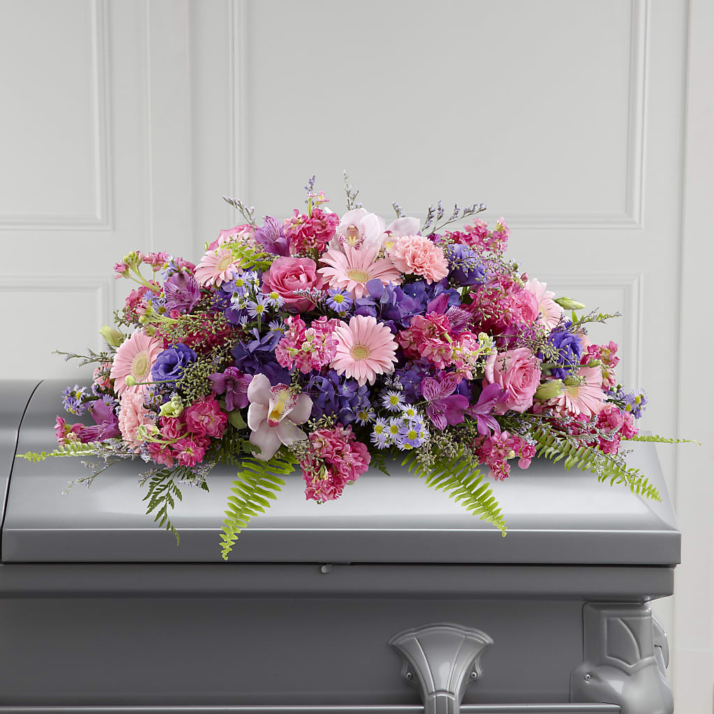 Glorious Garden Casket Spray – Olive Branch Flowers, Chittenango NY