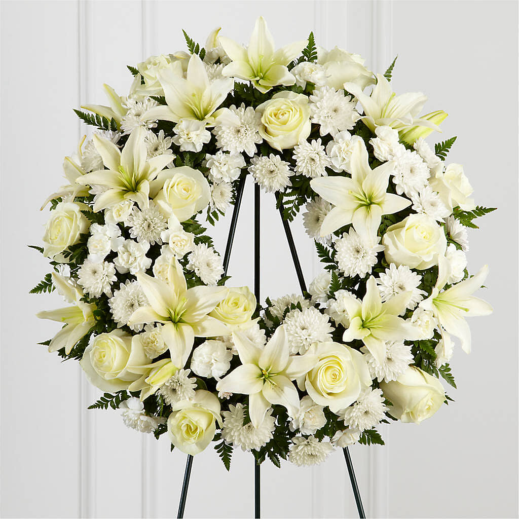 Treasured Tribute Wreath – Olive Branch Flowers, Chittenango NY