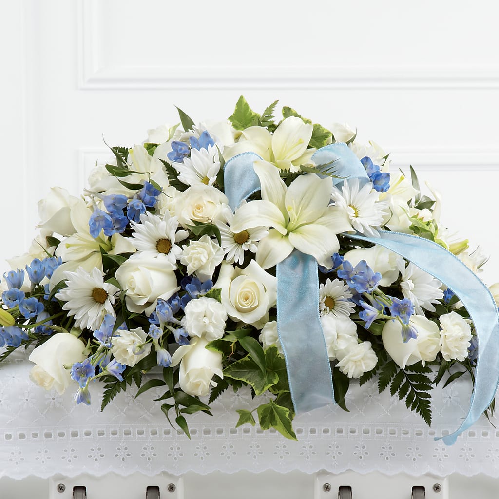 Tender Treasure Casket Spray – Olive Branch Flowers, Chittenango NY