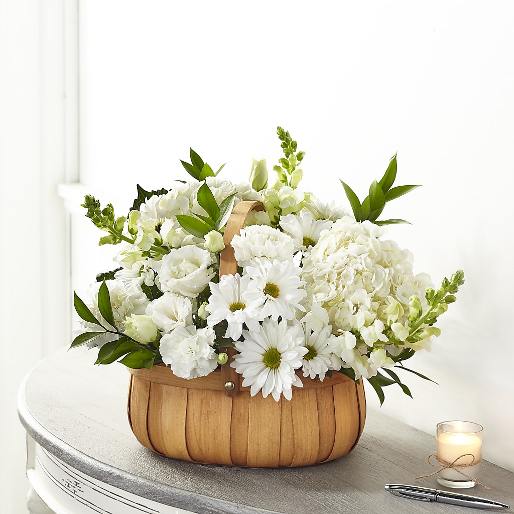 Pure Ivory Basket – Olive Branch Flowers, Chittenango NY