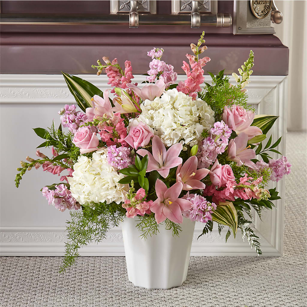 Simply Serene Floor Basket – Olive Branch Flowers, Chittenango NY