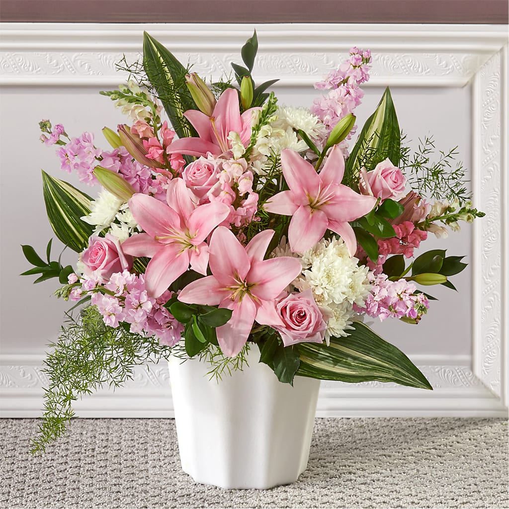 Simply Serene Floor Basket – Olive Branch Flowers, Chittenango NY