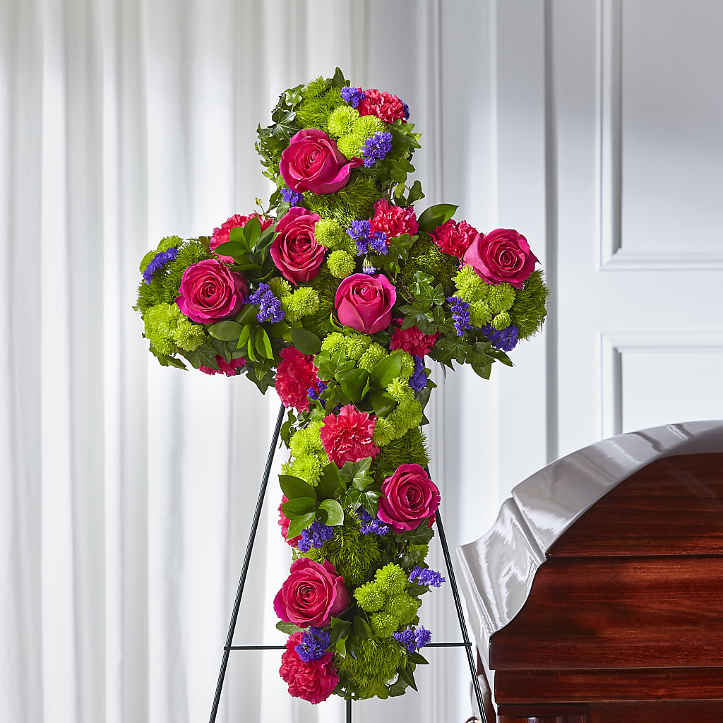 Tribute Rose Floral Cross – Olive Branch Flowers, Chittenango NY