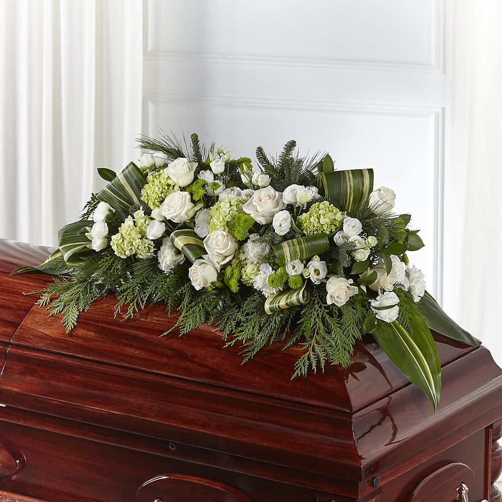 Hopeful Gesture Casket Spray – Olive Branch Flowers, Chittenango NY