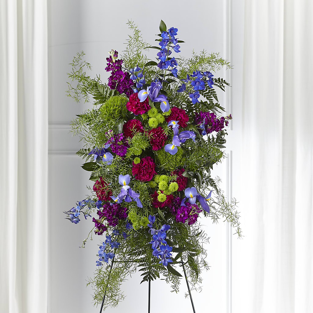 Heavenly Skies Standing Spray – Olive Branch Flowers, Chittenango NY