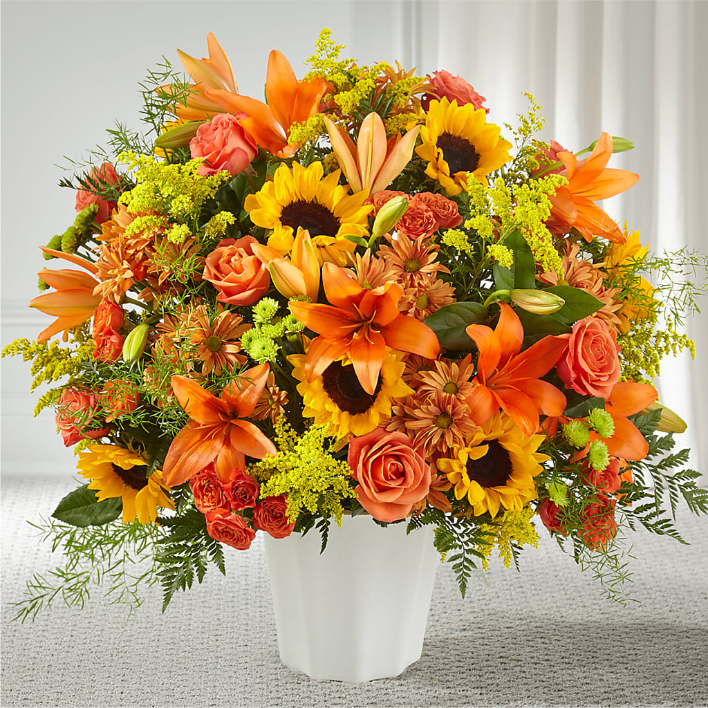 Harvest Thoughts Floor Basket – Olive Branch Flowers, Chittenango NY