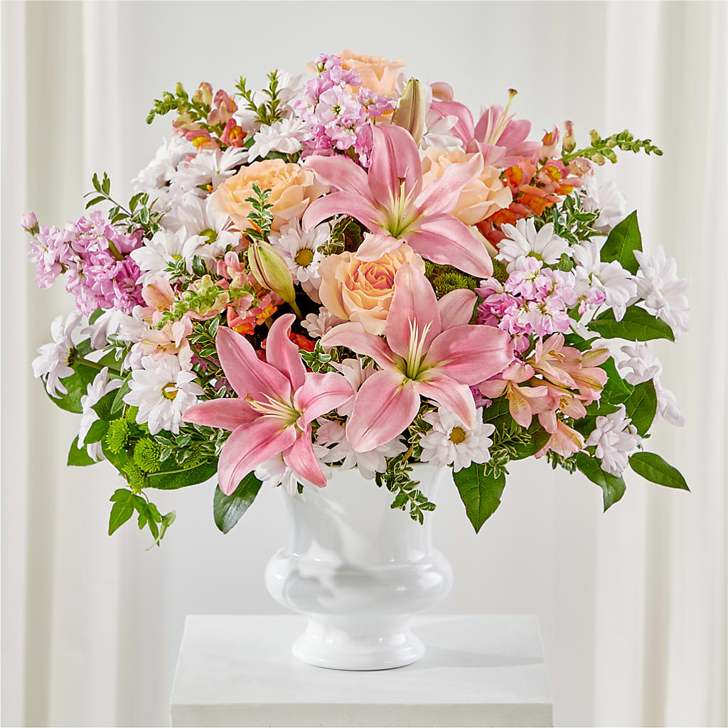 Heartfelt Gesture Urn Arrangement – Olive Branch Flowers, Chittenango NY