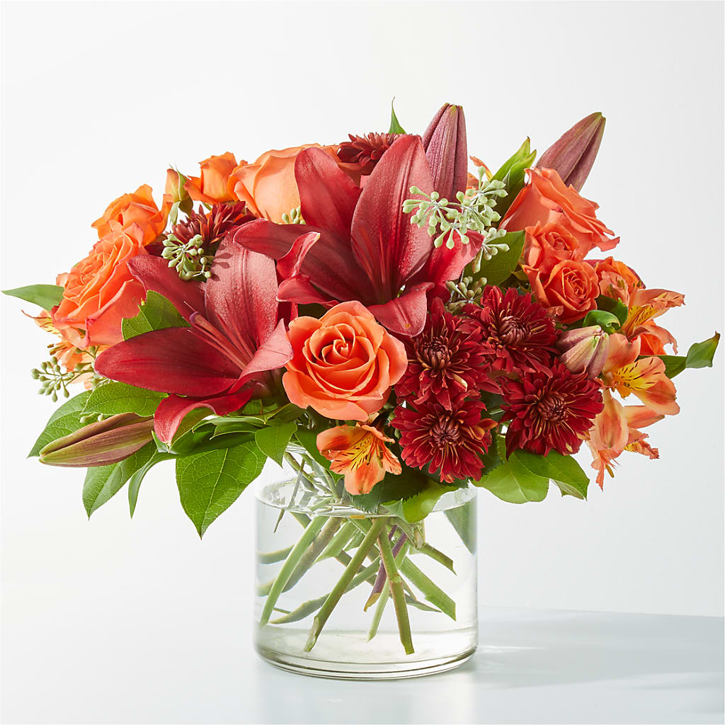 Crimson Leaves Bouquet – Olive Branch Flowers, Chittenango NY