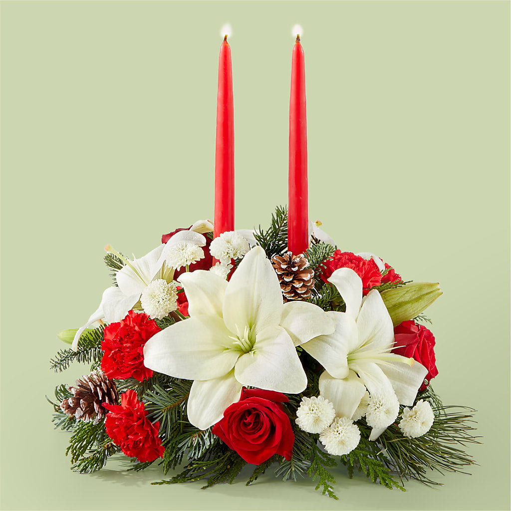 Seasonal Festivities Centerpiece – Olive Branch Flowers, Chittenango NY