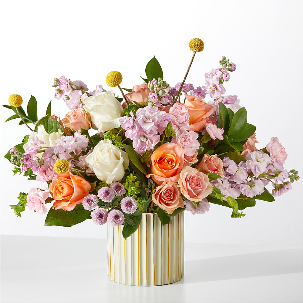 French Market Bouquet with Ivory Vase – Olive Branch Flowers, Chittenango NY
