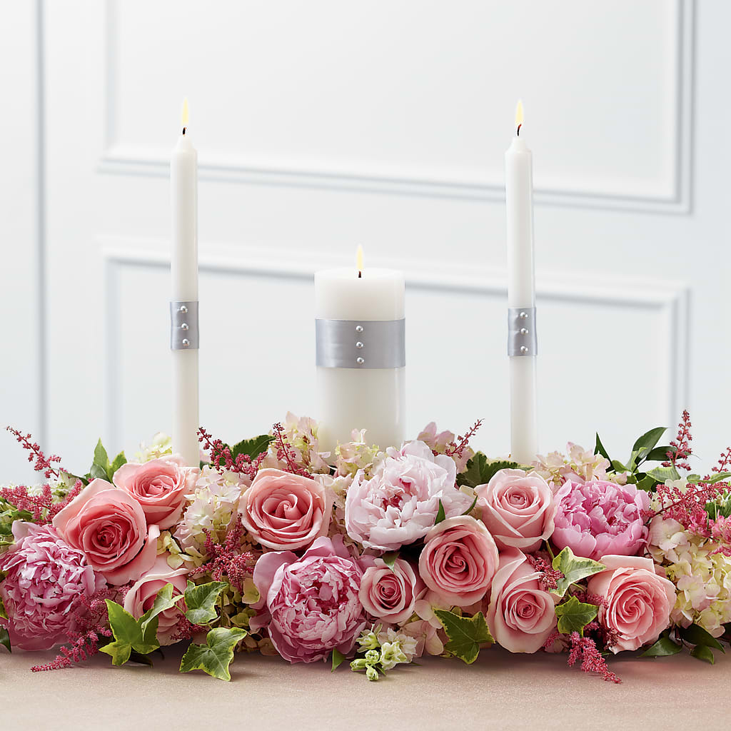 Worldwide Romance Unity Candle Arrangement – Olive Branch Flowers, Chittenango NY