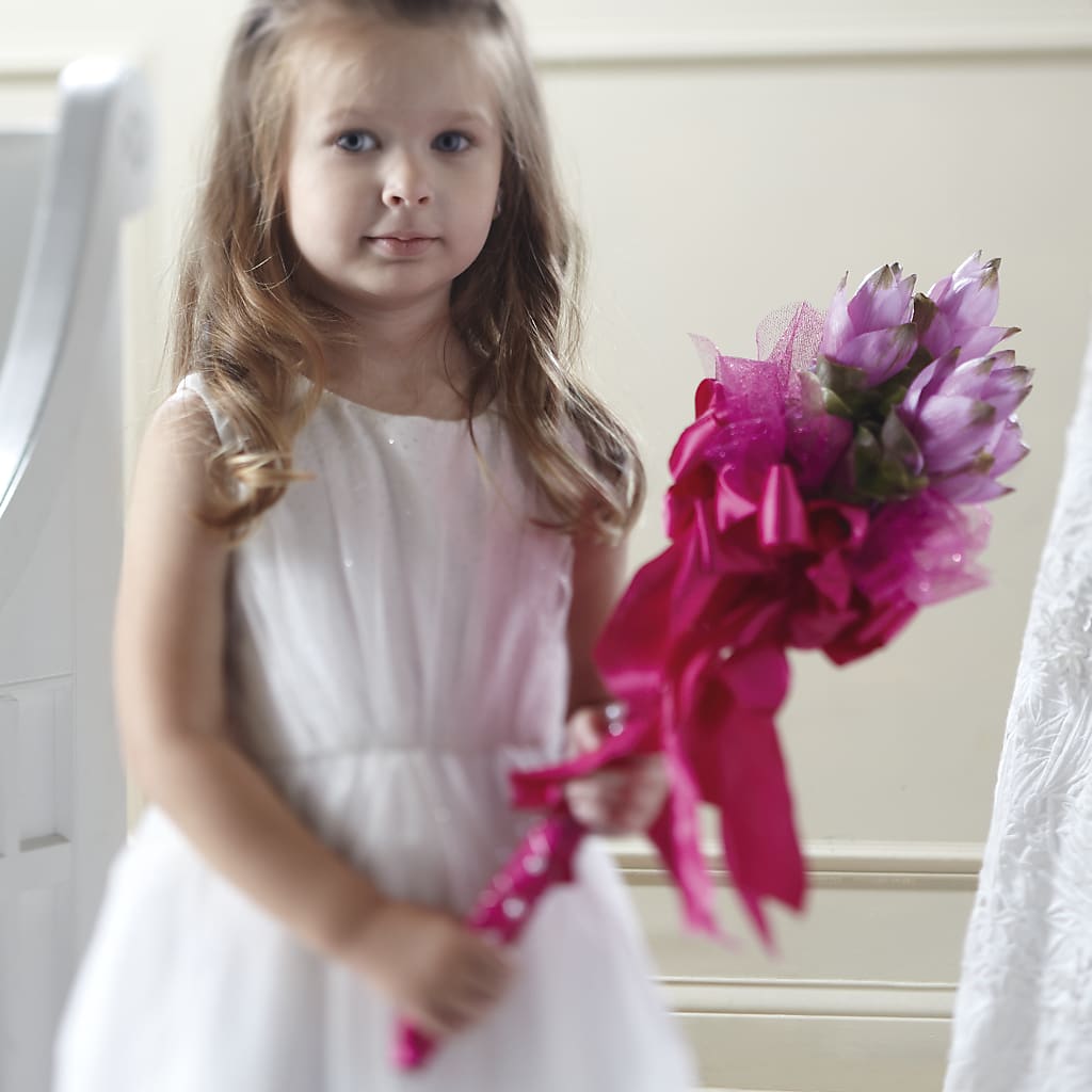 Sparkle Pink Flower Girl Bouquet – Olive Branch Flowers, Chittenango NY