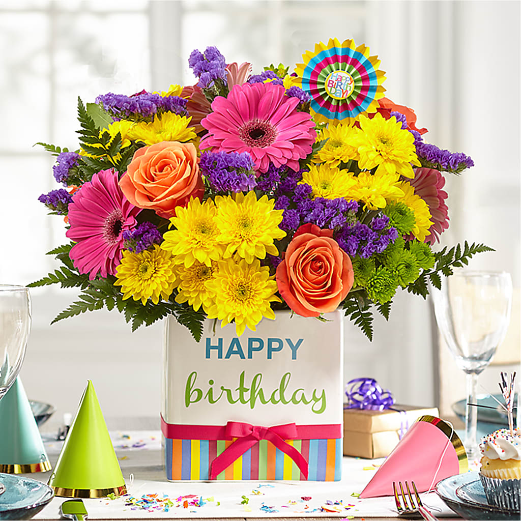 Birthday Brights Bouquet –  Olive Branch Flowers, Chittenango NY