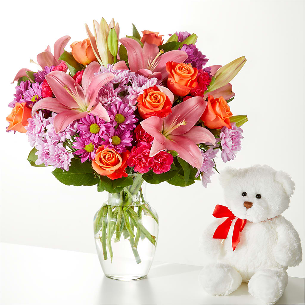 One and Only Bouquet and Bear Bundle –  Olive Branch Flowers, Chittenango NY