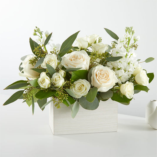 Fresh Linen Box Bouquet –  Olive Branch Flowers, Chittenango NY