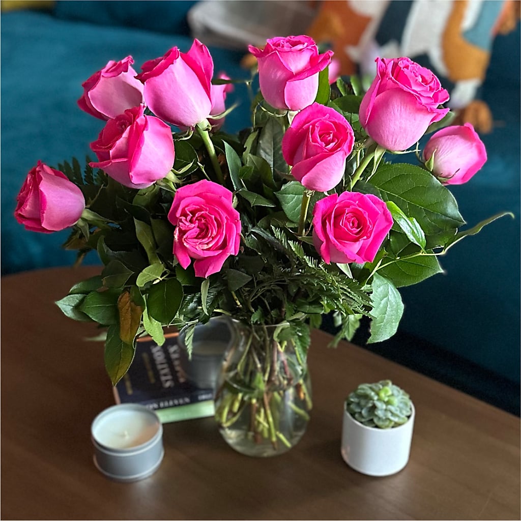 Long Stem Pink Rose Bouquet –  Olive Branch Flowers, Chittenango NY
