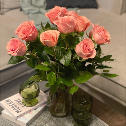 Long Stem Pink Rose Bouquet –  Olive Branch Flowers, Chittenango NY