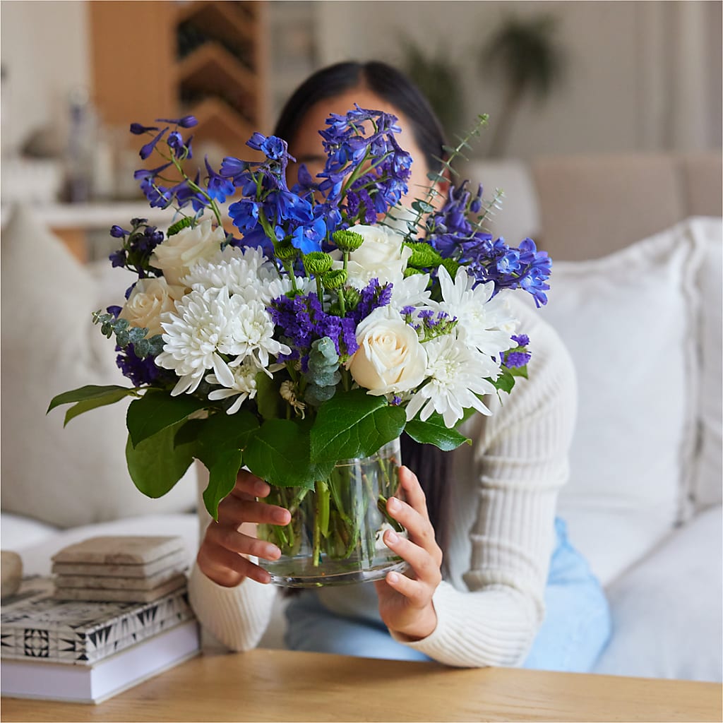 Cerulean Waves Bouquet –  Olive Branch Flowers, Chittenango NY