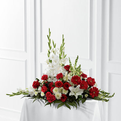 Crimson & White Arrangement –  Olive Branch Flowers, Chittenango NY