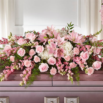 Life & Remembrance Casket Spray –  Olive Branch Flowers, Chittenango NY