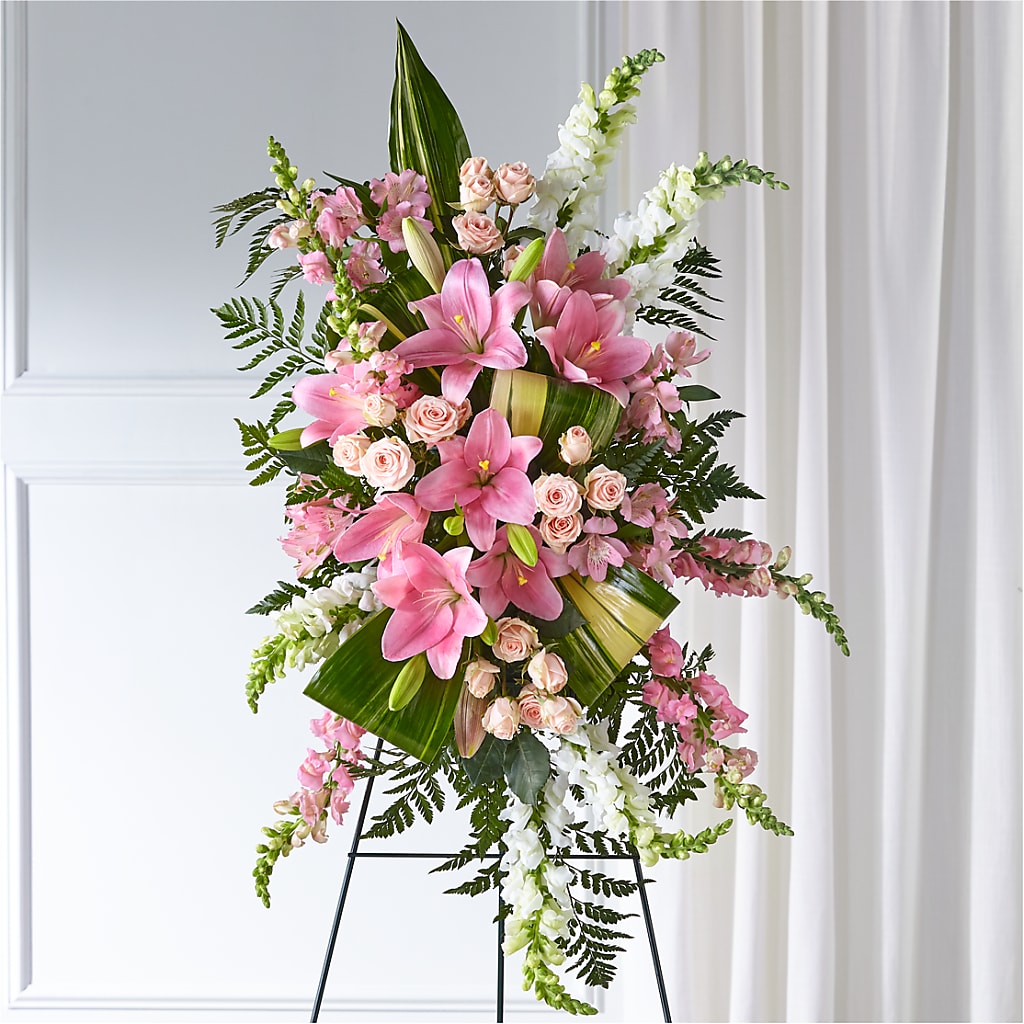 Elegant Embrace Standing Spray –  Olive Branch Flowers, Chittenango NY