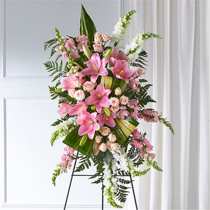 Elegant Embrace Standing Spray –  Olive Branch Flowers, Chittenango NY