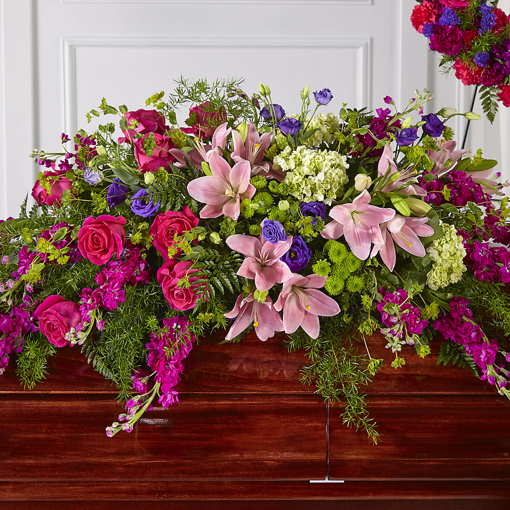 Radiant Tribute Casket Spray –  Olive Branch Flowers, Chittenango NY