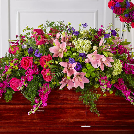 Radiant Tribute Casket Spray –  Olive Branch Flowers, Chittenango NY