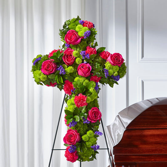 Tribute Rose Floral Cross –  Olive Branch Flowers, Chittenango NY