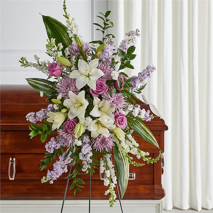 Grateful Hearts Standing Spray –  Olive Branch Flowers, Chittenango NY