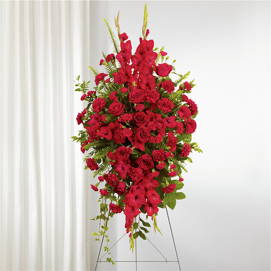 From the Heart Standing Spray –  Olive Branch Flowers, Chittenango NY