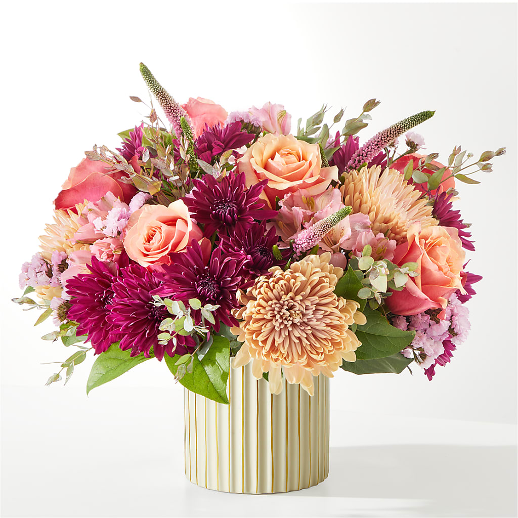 Berry Cobbler Bouquet with Ivory Vase –  Olive Branch Flowers, Chittenango NY
