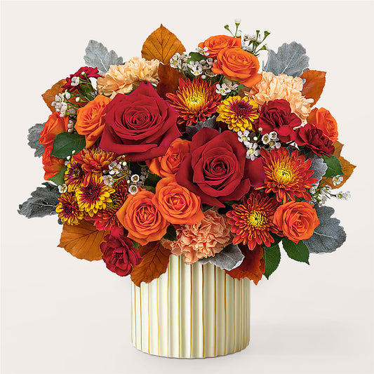 Merlot Bouquet with Ivory Vase –  Olive Branch Flowers, Chittenango NY