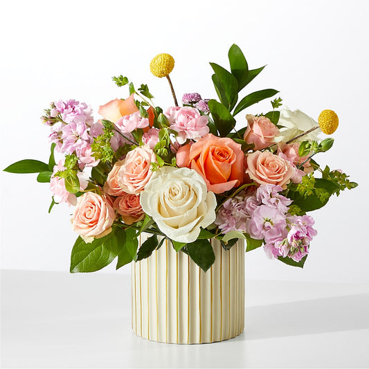 French Market Bouquet with Ivory Vase –  Olive Branch Flowers, Chittenango NY