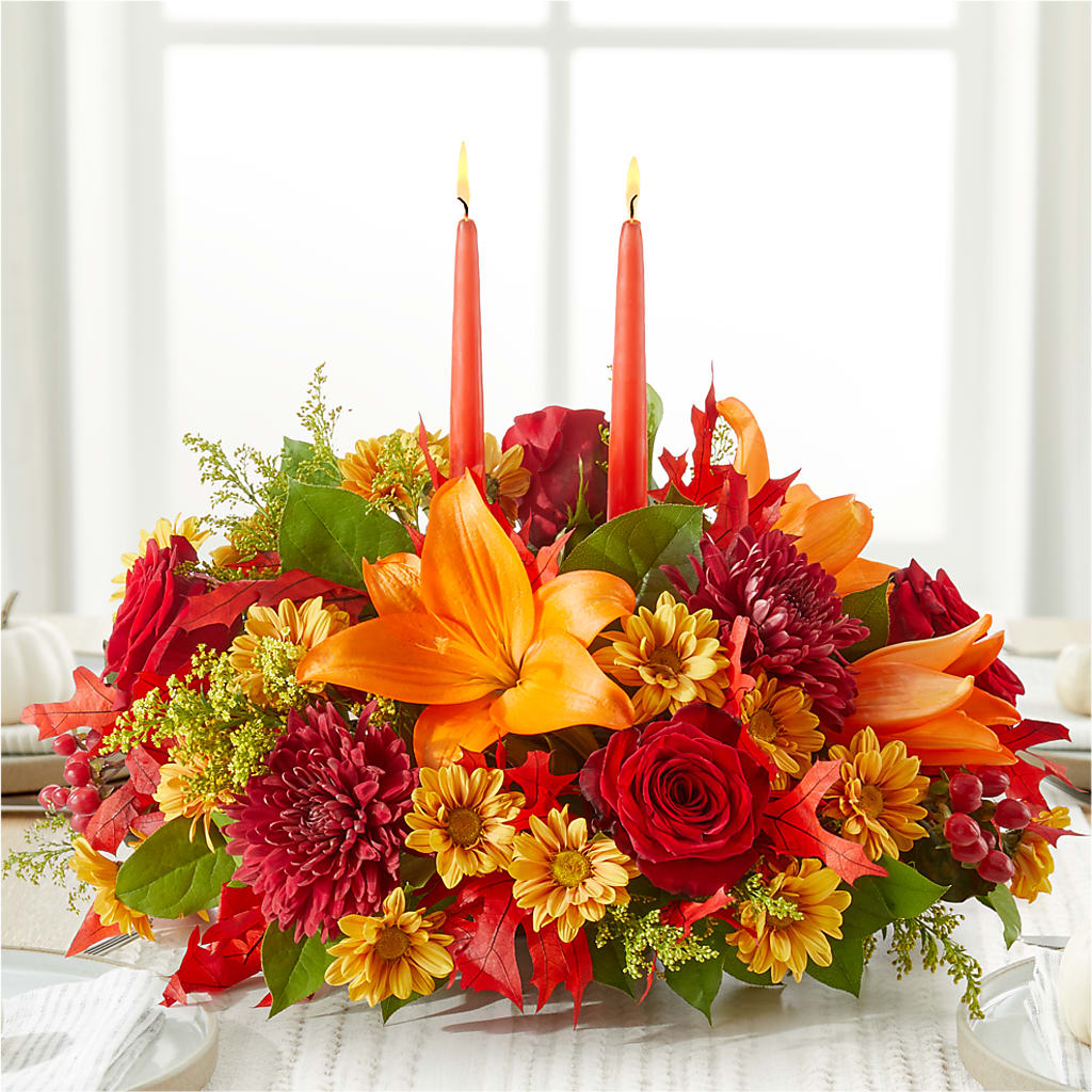 Autumn's Embrace Centerpiece –  Olive Branch Flowers, Chittenango NY