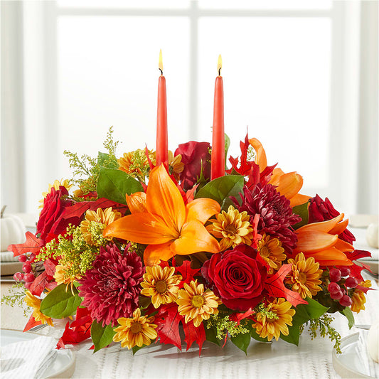 Autumn's Embrace Centerpiece –  Olive Branch Flowers, Chittenango NY