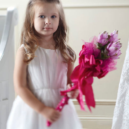 Sparkle Pink Flower Girl Bouquet –  Olive Branch Flowers, Chittenango NY